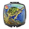Caroline's Treasures JMK1262SCM Loggerhead Sea Turtle Compact Mirror Decorative Travel Makeup Mirror for Women Girls Gifts Pocket Makeup Mirror Beauty & Personal Care Caroline's Treasures