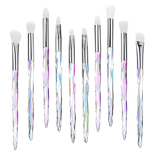 Kingtree Eyeshadow Makeup Brushes, 10PCS Crystal Brushes for Eye Makeup Premium Synthetic Bristles Eyeshadow Blending Crease Makeup Eye Brush Set Beauty & Personal Care Kingtree