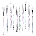 Kingtree Eyeshadow Makeup Brushes, 10PCS Crystal Brushes for Eye Makeup Premium Synthetic Bristles Eyeshadow Blending Crease Makeup Eye Brush Set Beauty & Personal Care Kingtree