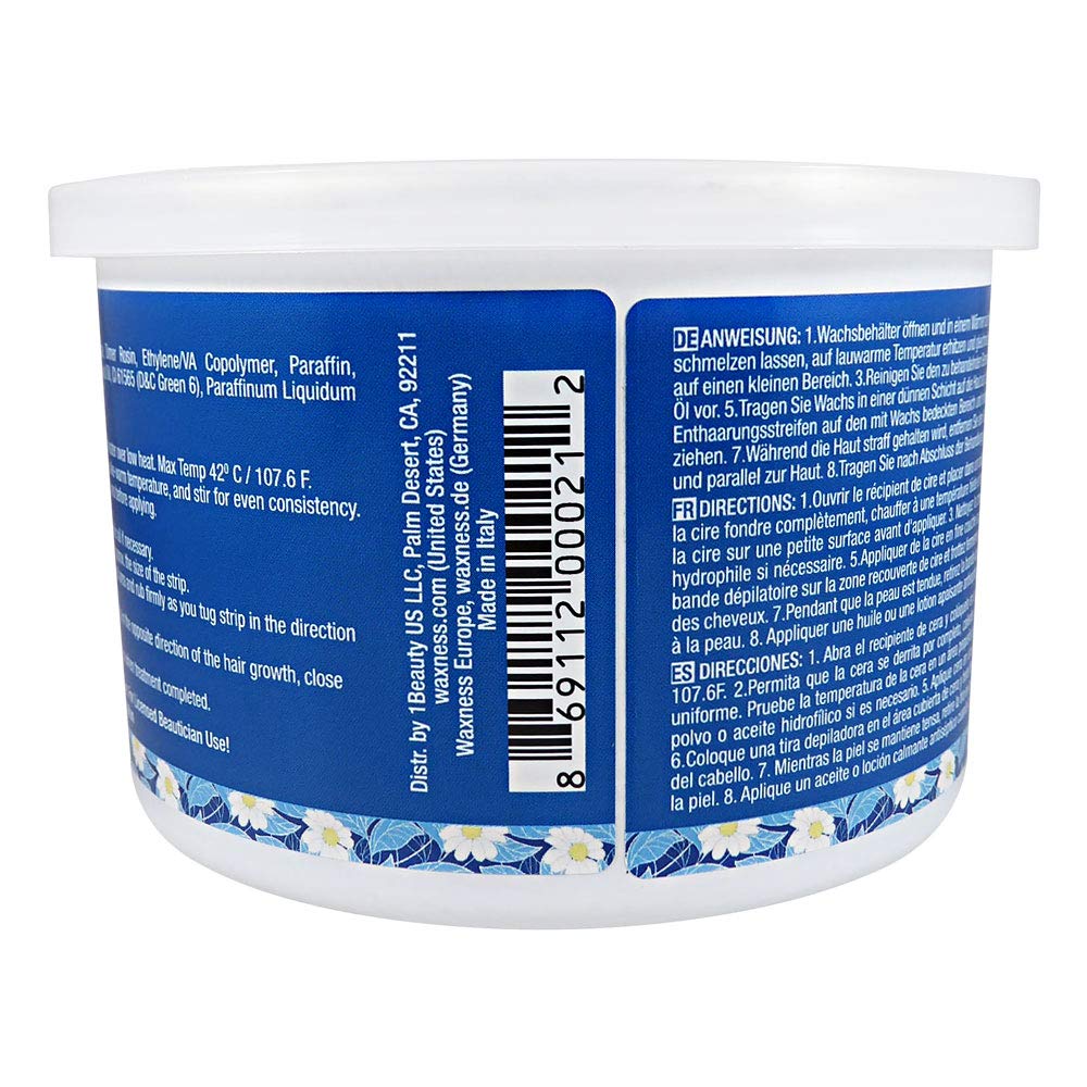 Waxness Hard Wax Tin Azulene 14 oz (400 g) - Stripless Professional Hard Wax with Azulene for Face & Body - Made in Italy Beauty and Personal Care Waxness
