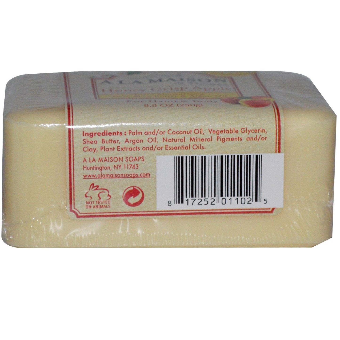 A La Maison Honeycrisp Apple Bar Soap - Triple French Milled Natural Moisturizing Hand Soap Bar (2 Bars of Soap, 8.8 oz) Beauty & Personal Care A La Maison de Provence