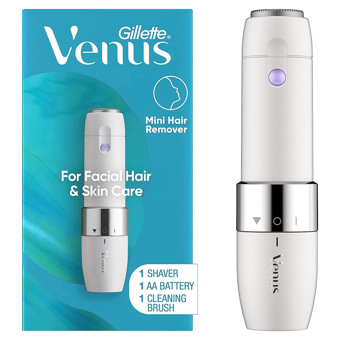 Gillette Venus Mini Facial Hair Remover for Women's Face, Portable Electric Shaver/Razor, Hair Removal for Women, Dermaplaning Tool, Trimmer Beauty and Personal Care Gillette Venus