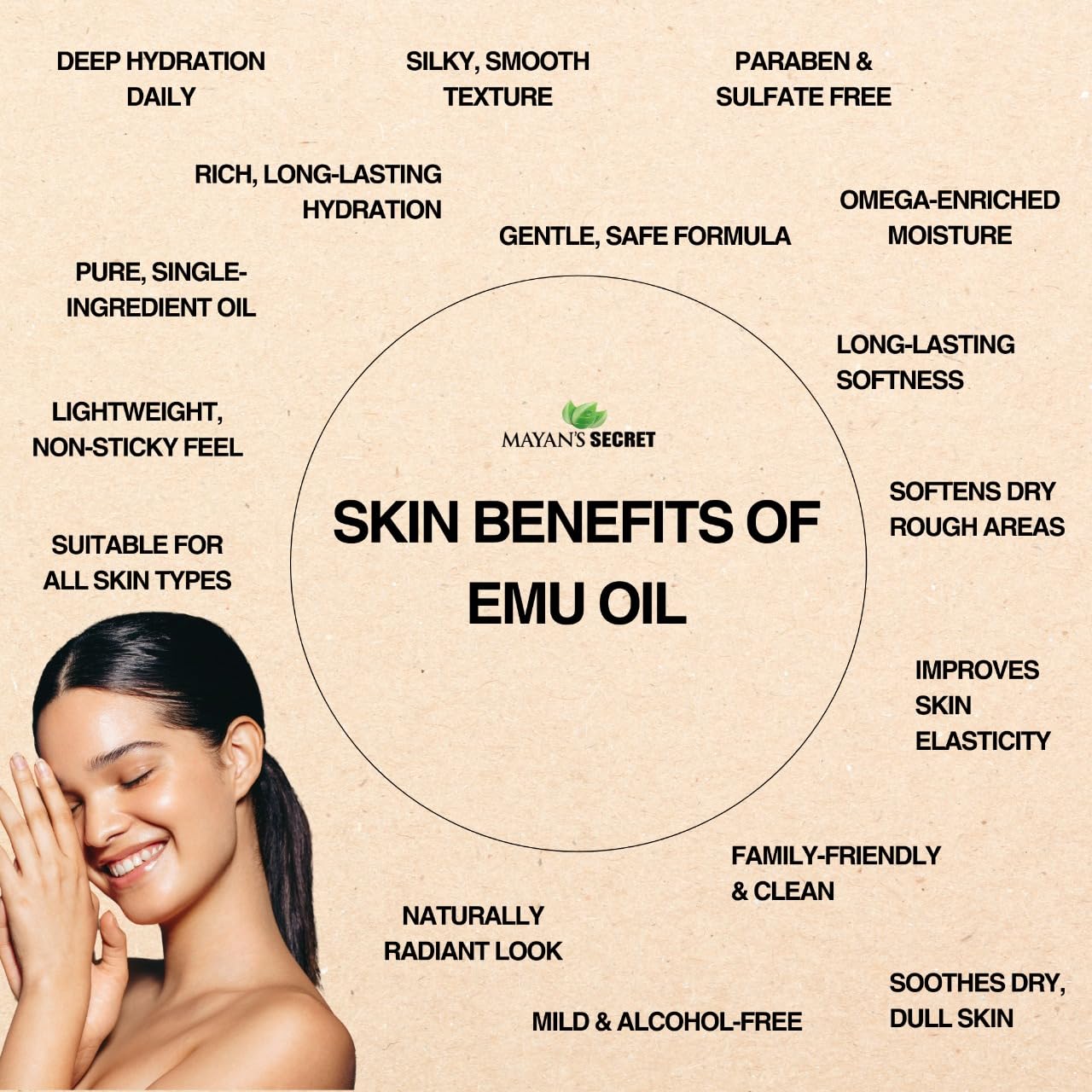 Mayan's Secret Emu Oil: A 100% pure and natural 4-ounce solution, perfect as a hair strengthener and skin moisturizer. Beauty & Personal Care Mayan's Secret