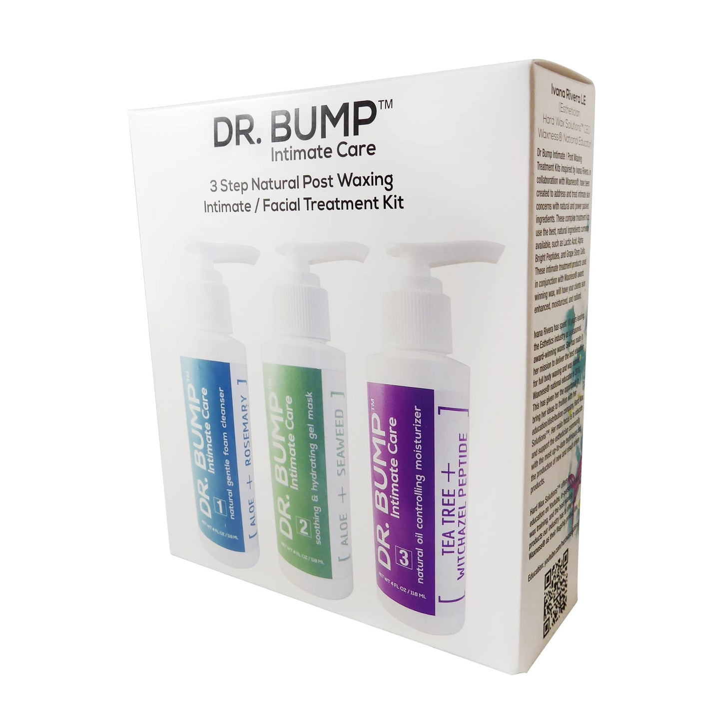 Waxness Dr. Bump Intimate Care 3-Step Post Waxing Treatment Kit Cleanser Mask Oil Control Moisturizer 3 x 4 fl oz (118 ml) - Professional Skin Care Beauty and Personal Care Dr. Bump
