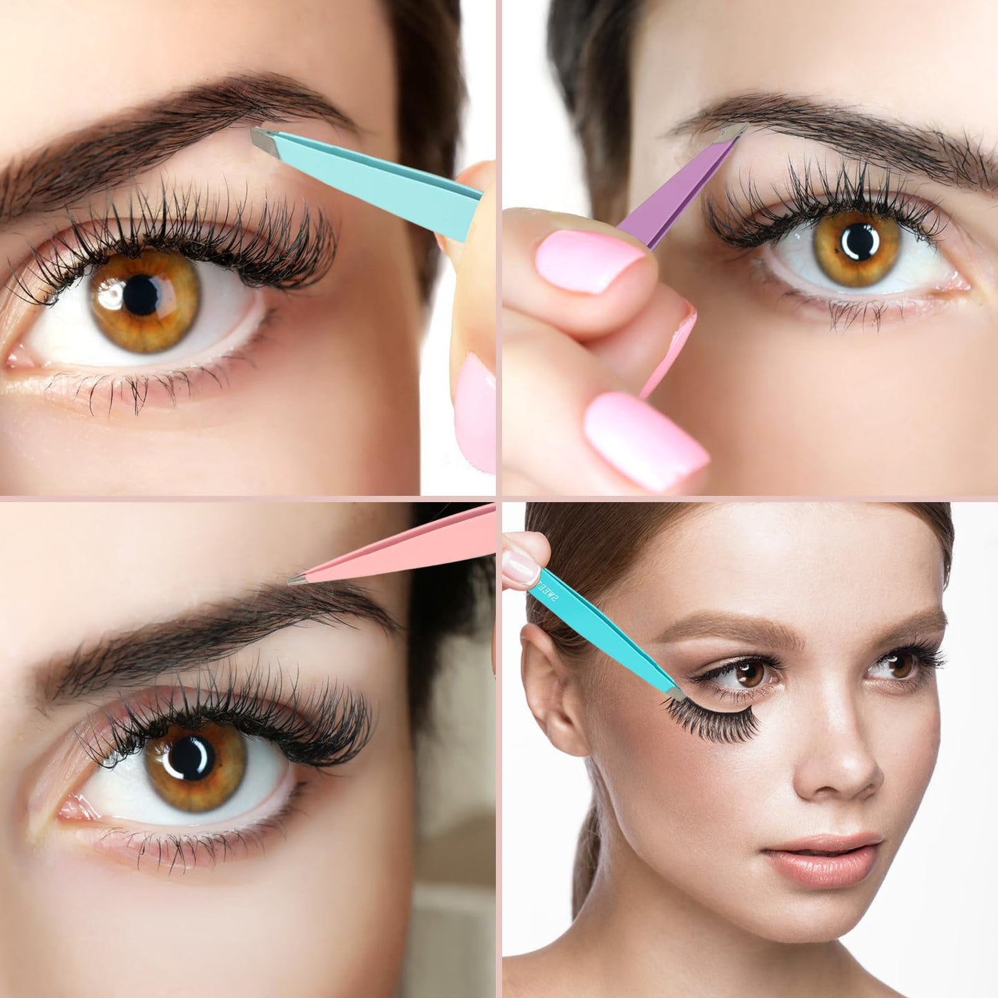 SWEET VIEW 7pcs Eyebrow Tweezers Kit for Women Precision Plucker with Brow Scissors & Razor & Spoolie for Facial, Chin, Brow, Splinter and Ingrown Beauty and Personal Care SWEET VIEW