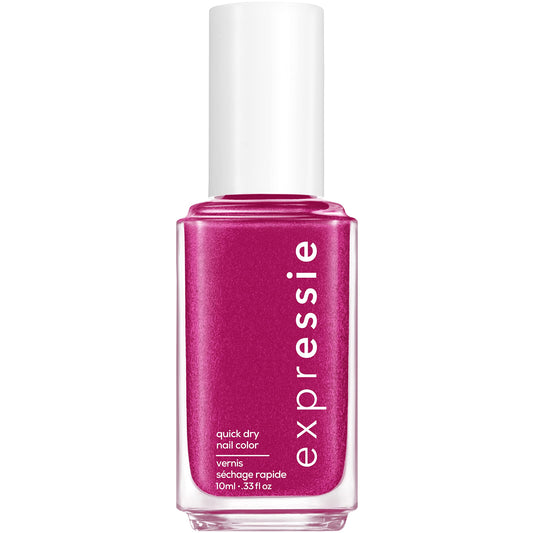 essie Expressie Nail Polish, Quick-Dry Deep Fuchsia Pink Nail Polish, Vegan, Don't Glitch Get Better, 0.33 fl oz