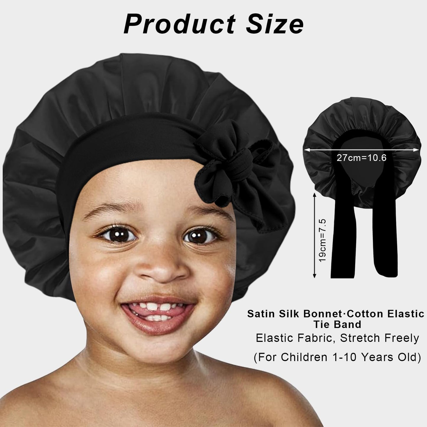 3 Pcs Kids Silk Bonnet for Sleeping - Baby Satin Bonnet for Sleep,Kids Hair Bonnets for Curly Hair Girls Boys with Wide Elastic Band,Sleeping Cap Beauty and Personal Care FIRSTPELLA