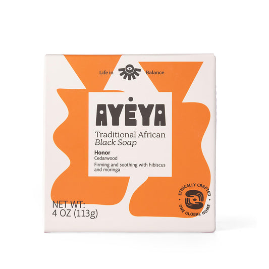 AYÉYA African Black Soap Bar, Cedarwood (Honor) - Exfoliating Bar Soap for Aging Skin, 4 Oz Beauty & Personal Care Ayeya