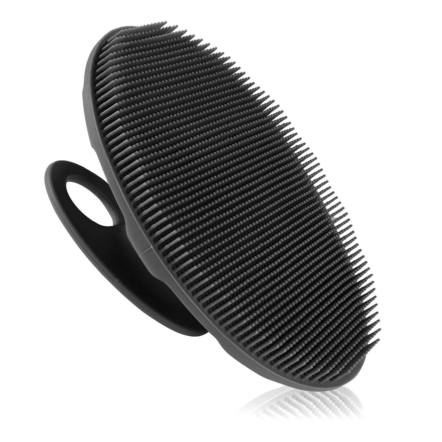 INNERNEED Soft Silicone Body Scrubber Handheld Shower Cleansing Brush, Gentle Exfoliating and Massage for All Kinds of Skin (Black) Beauty & Personal Care INNERNEED