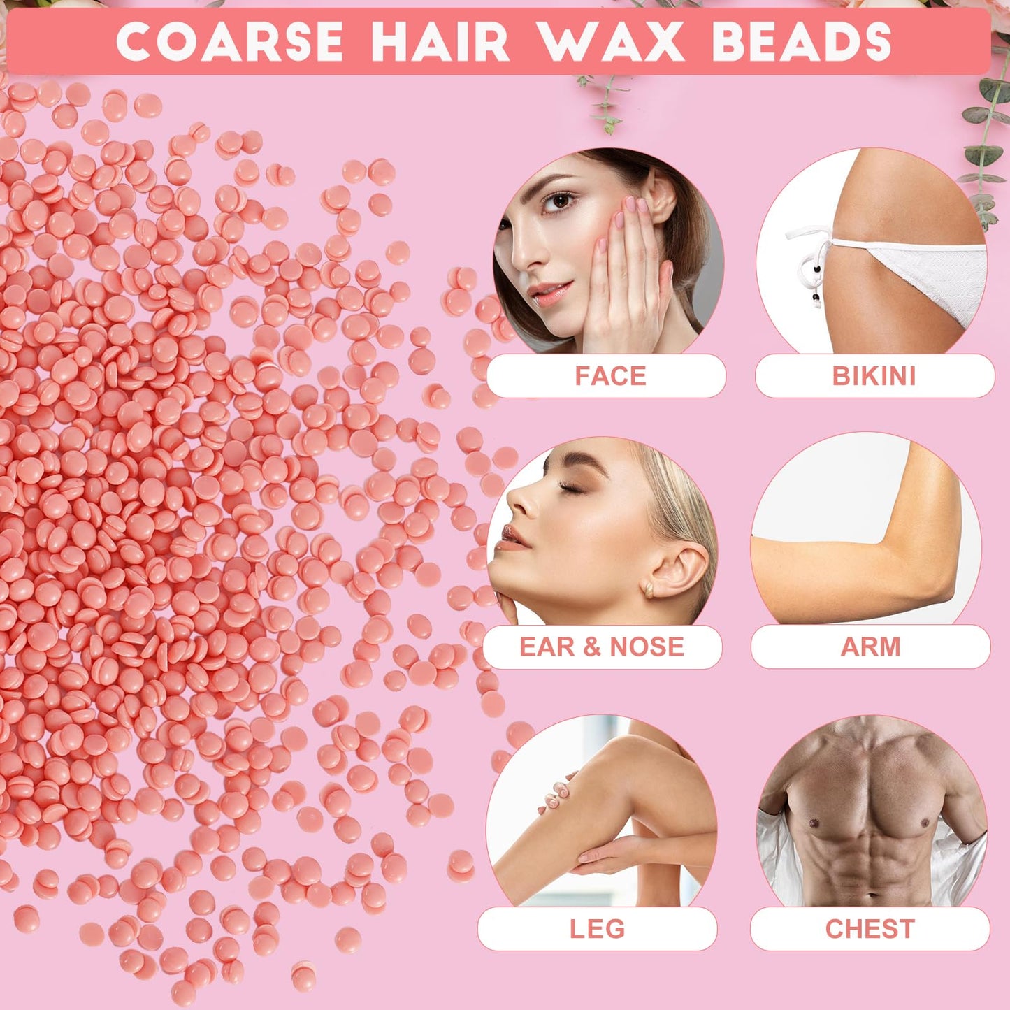 2.5lb Hard Wax Beads, Scented Stripless Wax Bead for Sensitive Skin, Professional Brazilian Waxing Bead, Bikini, Body, Face, Legs, Back, Chest, Coarse Beauty and Personal Care OudaHeat