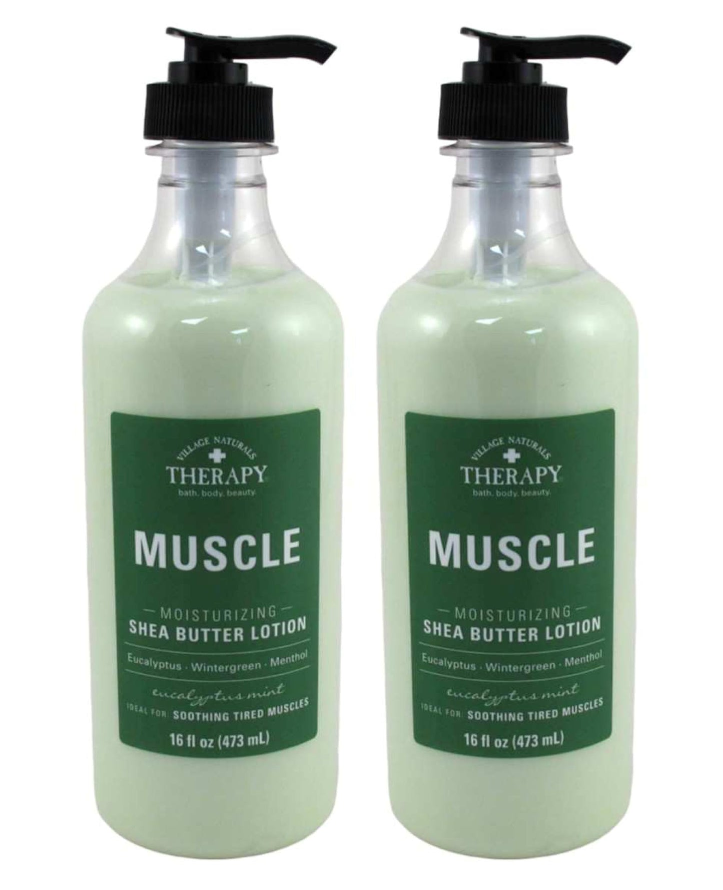 Village Nat. Lotion Muscle Shea Butter Moisturizing 16 Ounce (Pack of 2) Beauty & Personal Care Village Naturals Therapy