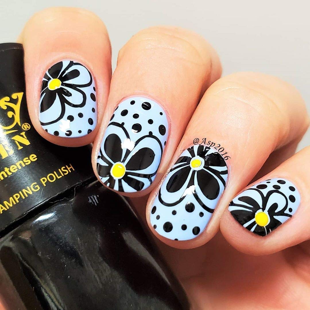 PUEEN MUST HAVE Stamping Polish Collection Set Big 5-FREE Formula Nail Color Lacquer (805 - Black Jack + 806 - Pure White) - BH000872 Beauty & Personal Care PUEEN