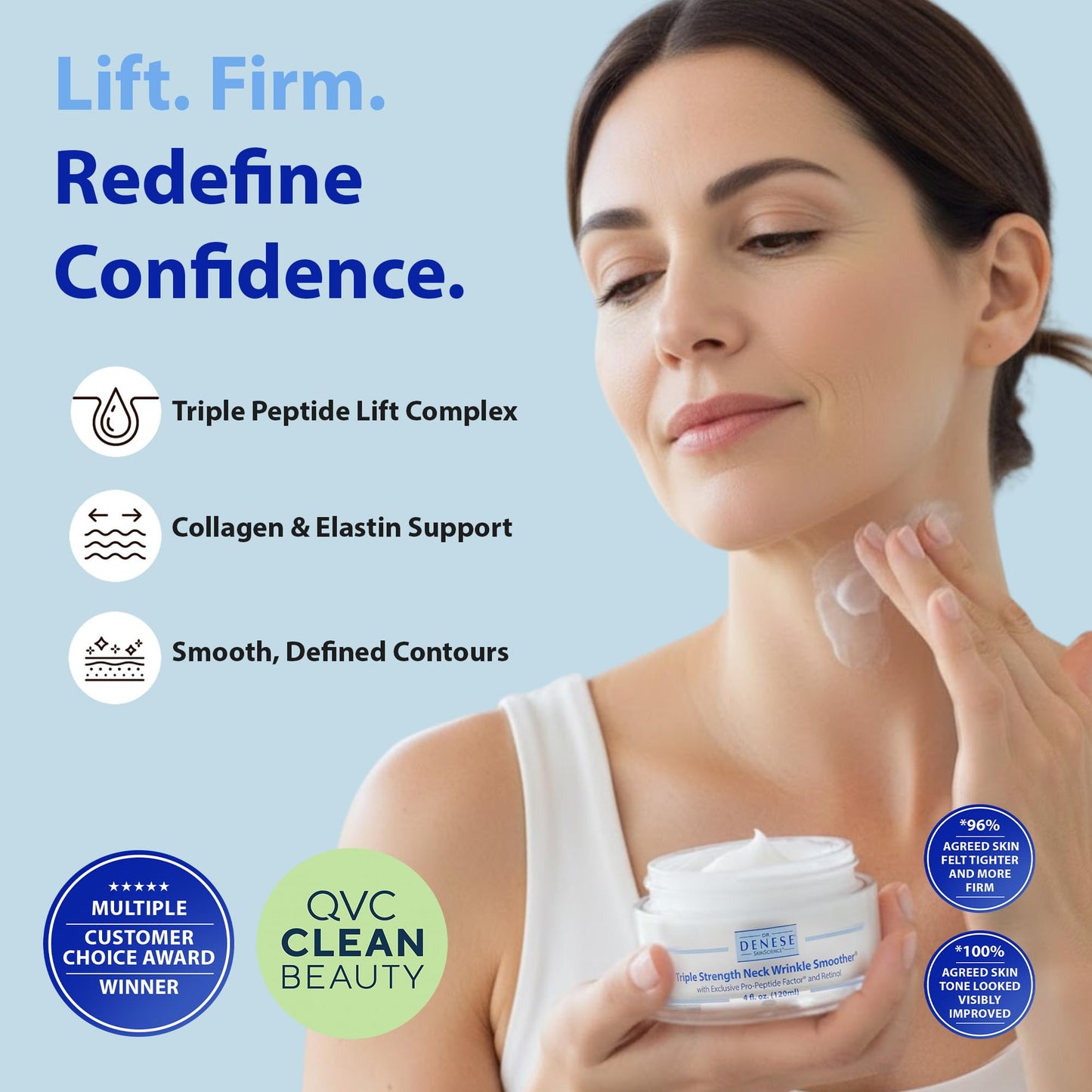 Dr. Denese Triple Strength Neck Wrinkle Smoother 4 oz - Firming Cream with Triple Amount of Peptides Compared to Industry Standards - Retinol Beauty & Personal Care Dr. Denese
