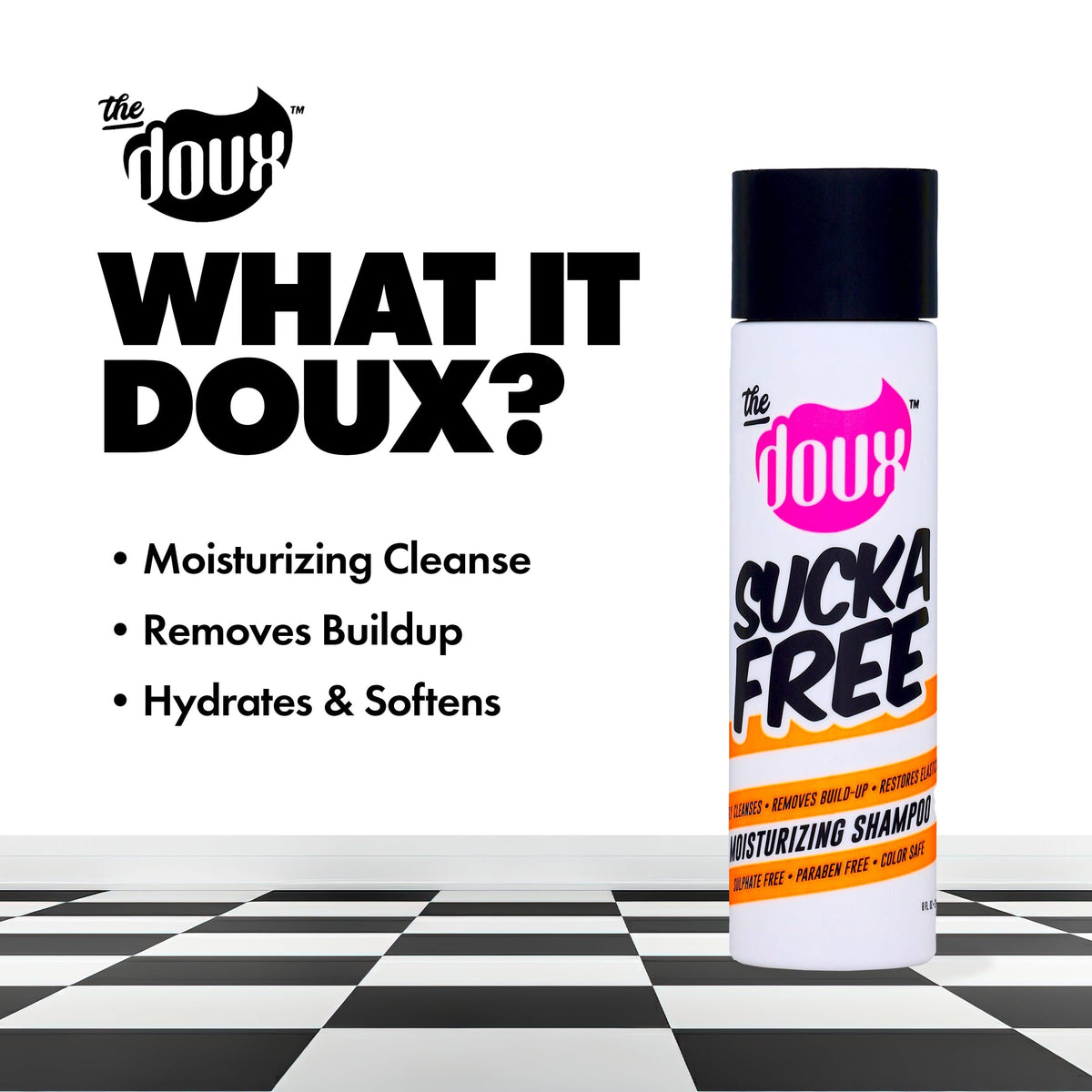 The Doux SUCKA FREE Moisturizing Shampoo, Sulfate-Free Cleanser, 8 oz
