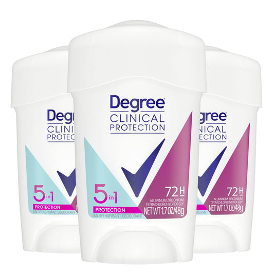 Degree Clinical Strength Antiperspirant Deodorant 3 Count Original Soft Solid 96-Hour Sweat and Odor Protection 5x Types of Sweat 1.6 oz Beauty and Personal Care Degree