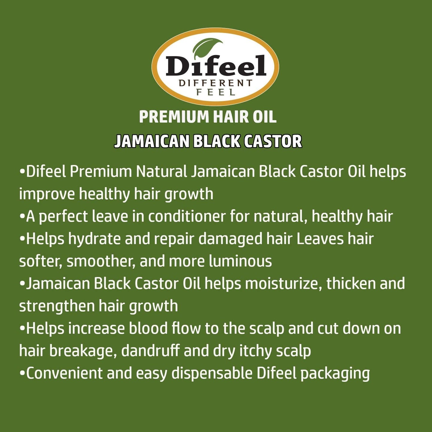 Difeel 99% Natural Premium Hair Oil - Jamaican Black Castor Oil 2.5 oz. Beauty & Personal Care Difeel