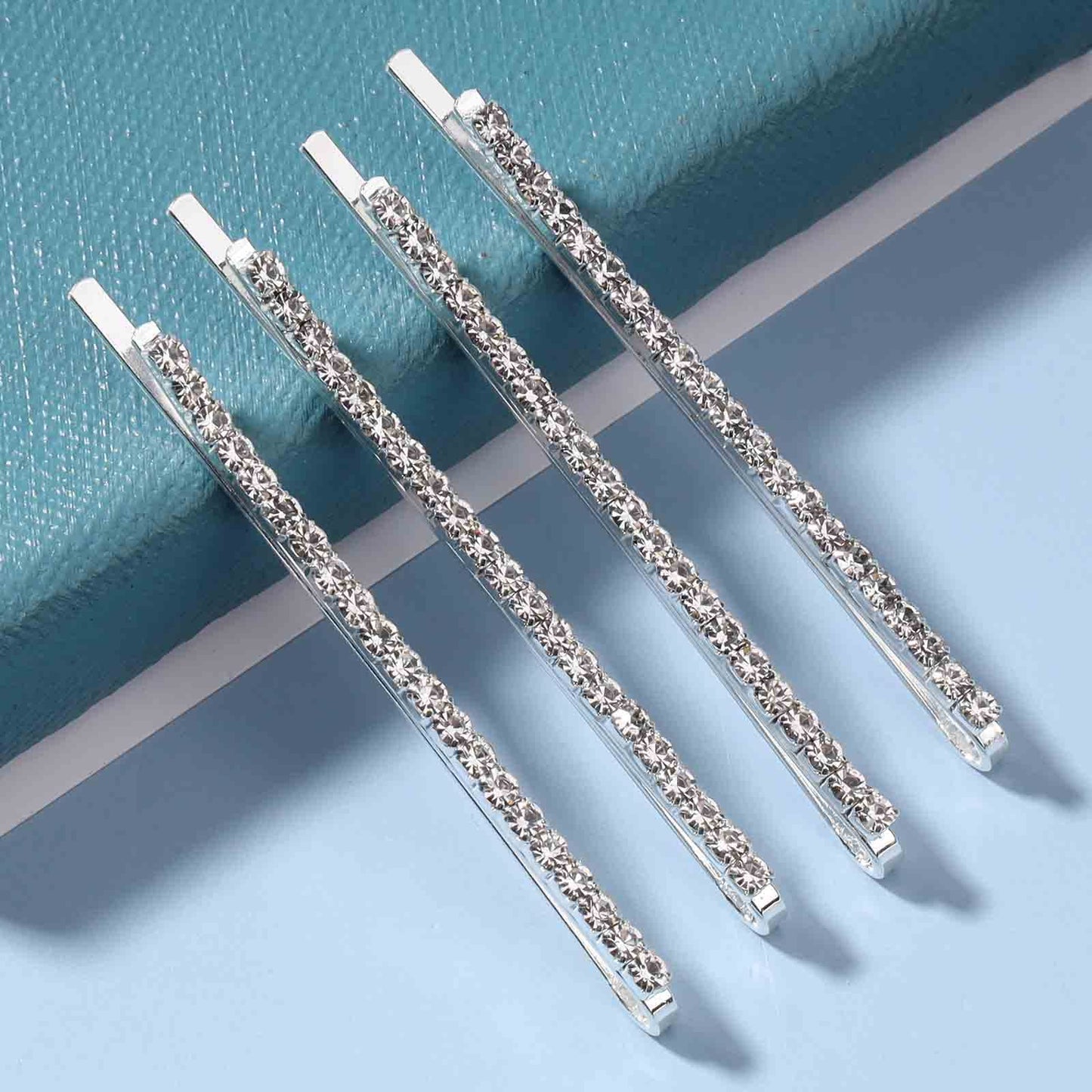 Yheakne Rhinestone Hair Clip Barrette Silver Crystal Wedding Hair Pin Clip French Barrette Headpieces Decorative Bobby Pins Head Clip Wedding Headwear Beauty & Personal Care Yheakne