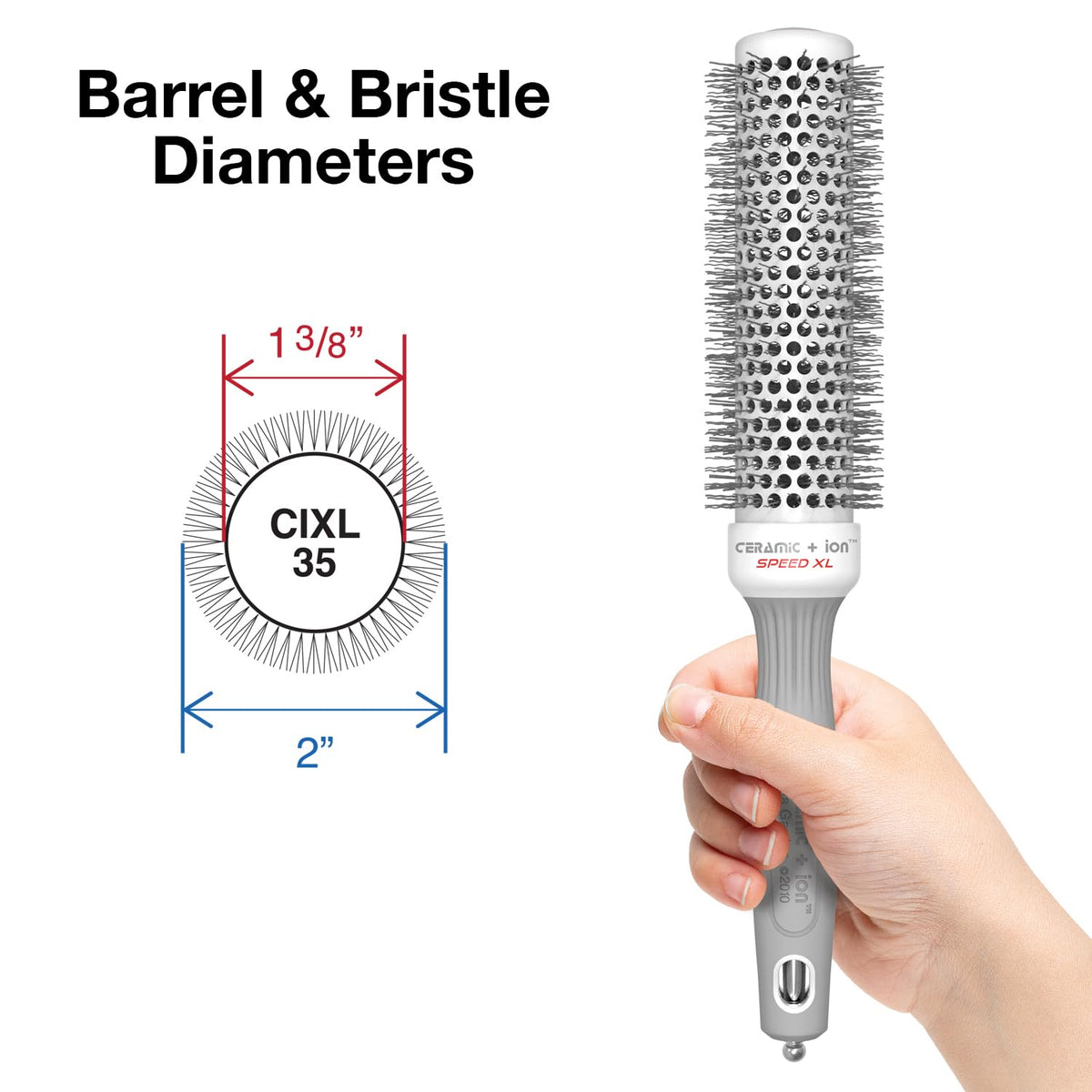 Olivia Garden Ceramic + Ion Speed XL - Extra-Long Round Thermal Hair Brush - Not Electrical - Professional Blowout Brush for Normal to Thick Hair - 1 Beauty & Personal Care Olivia Garden