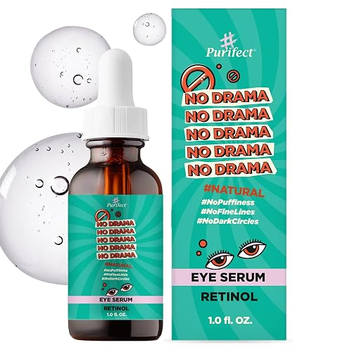 Purifect No Drama Retinol Eye Serum for Women & Men - Under Eye Serum Treatment with Vitamin E, Anti Aging Support, Helps Dark Circles, Fine Lines Beauty & Personal Care Purifect by Symphony Beauty