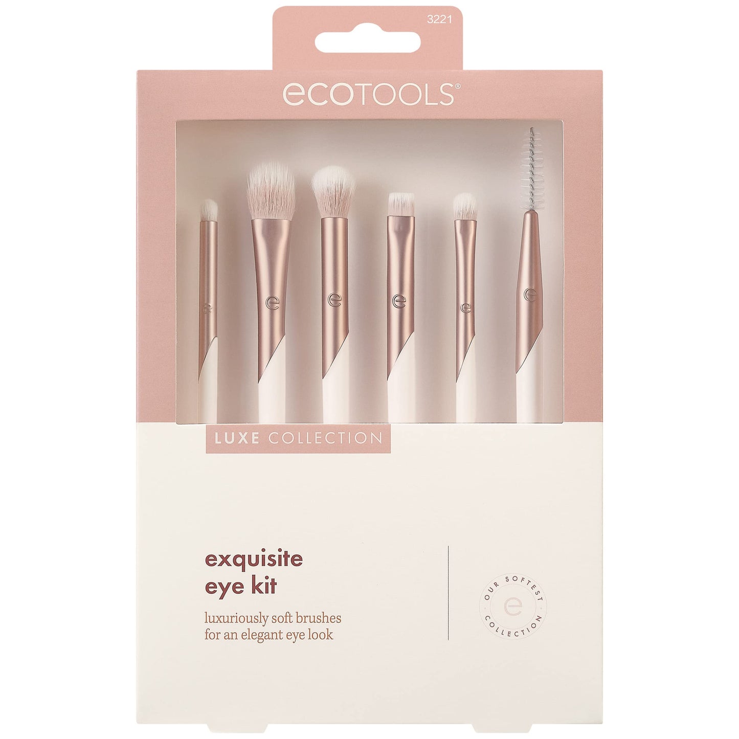 EcoTools Luxe Exquisite Eye Makeup Brush Kit, For Eyeshadow, Eyeliner, & Brow Makeup, Professional Eye Brush Set, Eco-Friendly Makeup Tools, Synthetic Beauty & Personal Care EcoTools