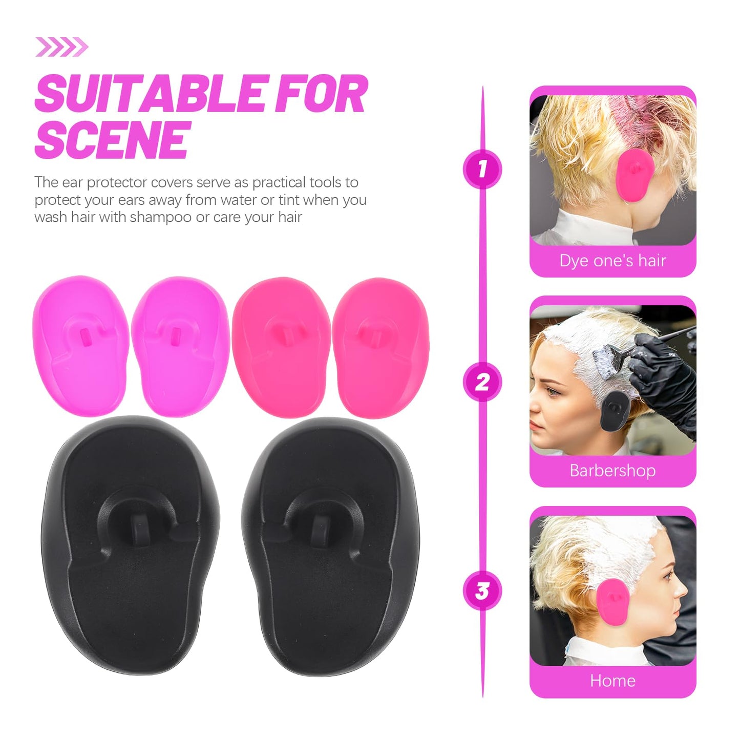 Beavorty Hair Styling Accessories 3 Pairs Silicone Ear Covers Hair Dye Ear Cover Protector Hair Perm Oil Shield Anti-Staining Earmuffs Protector Beauty and Personal Care Beavorty