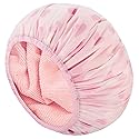 Auban Shower Cap, Shower Cap for Women Terry Cloth Lined EVA Exterior Reusable Double Layer Waterproof, Large Bath Hair Cap, Hotel Travel Essentials Beauty & Personal Care Auban