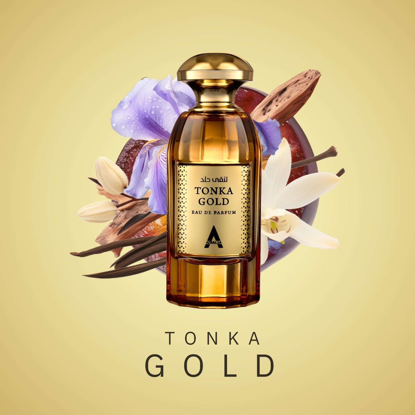 Atralia Tonka Gold Eau De Parfum Unisex 100Ml 3.4Oz - Luxurious and Long Lasting Fragrance With Top Notes Of Cognac, Cinnamon and Plum Beauty & Personal Care Atralia