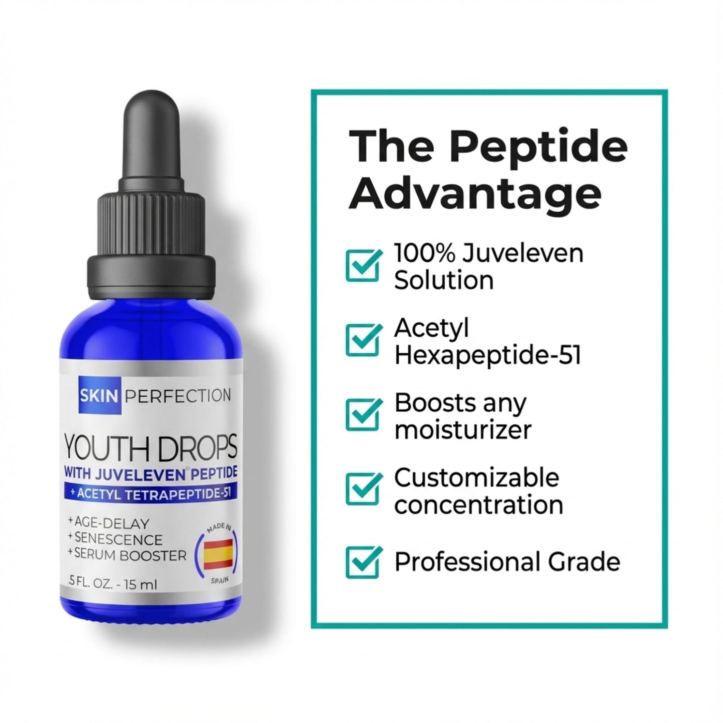Skin Perfection Juveleven Peptide Solution Ageless Anti-aging Diy Booster Delay Senescence Look Younger Add To Any Face Cream Serum Acetyl Beauty & Personal Care Skin Perfection