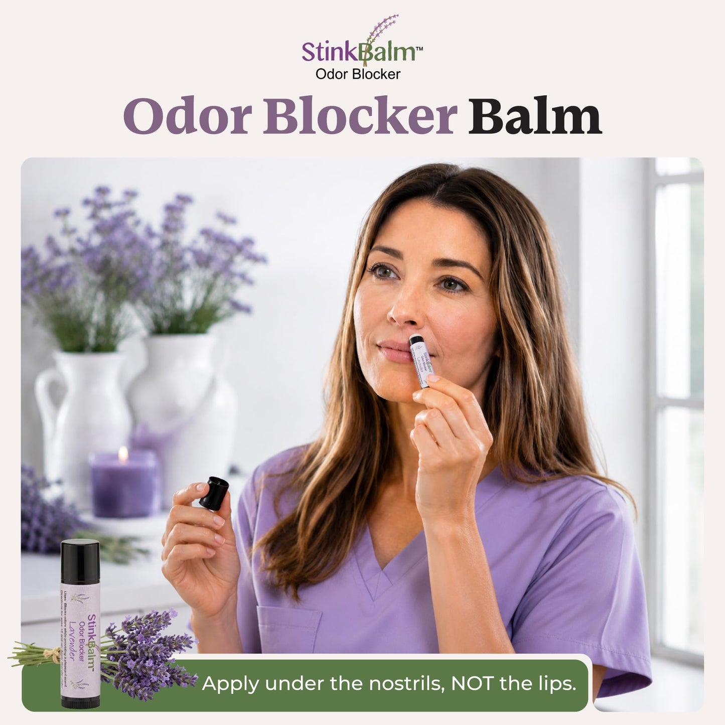 StinkBalm Lavender Under-Nose Odor Masking Balm for Work,Travel & Daily Use Beauty and Personal Care StinkBalm