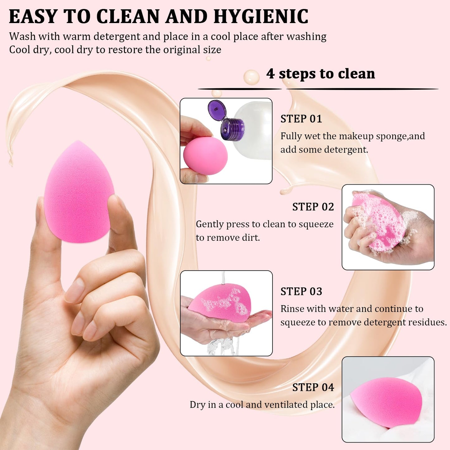 12 Pieces Professional Makeup Sponge Set,Latex Free Flawless Soft Setting Face Puffs,Beauty Sponge Blender Cosmetic Applicator Beauty & Personal Care Scartink