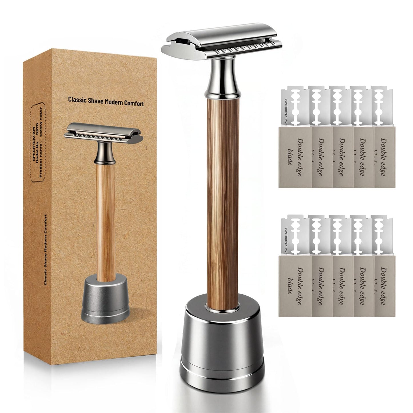 SOBIY Double Edge Safety Razor: Eco-Friendly Single Blade Razors for Men & Women, ???????????? ???????????? Metal Razor for Smooth Daily Shaving - ???? ???????????? Beauty and Personal Care SOBIY