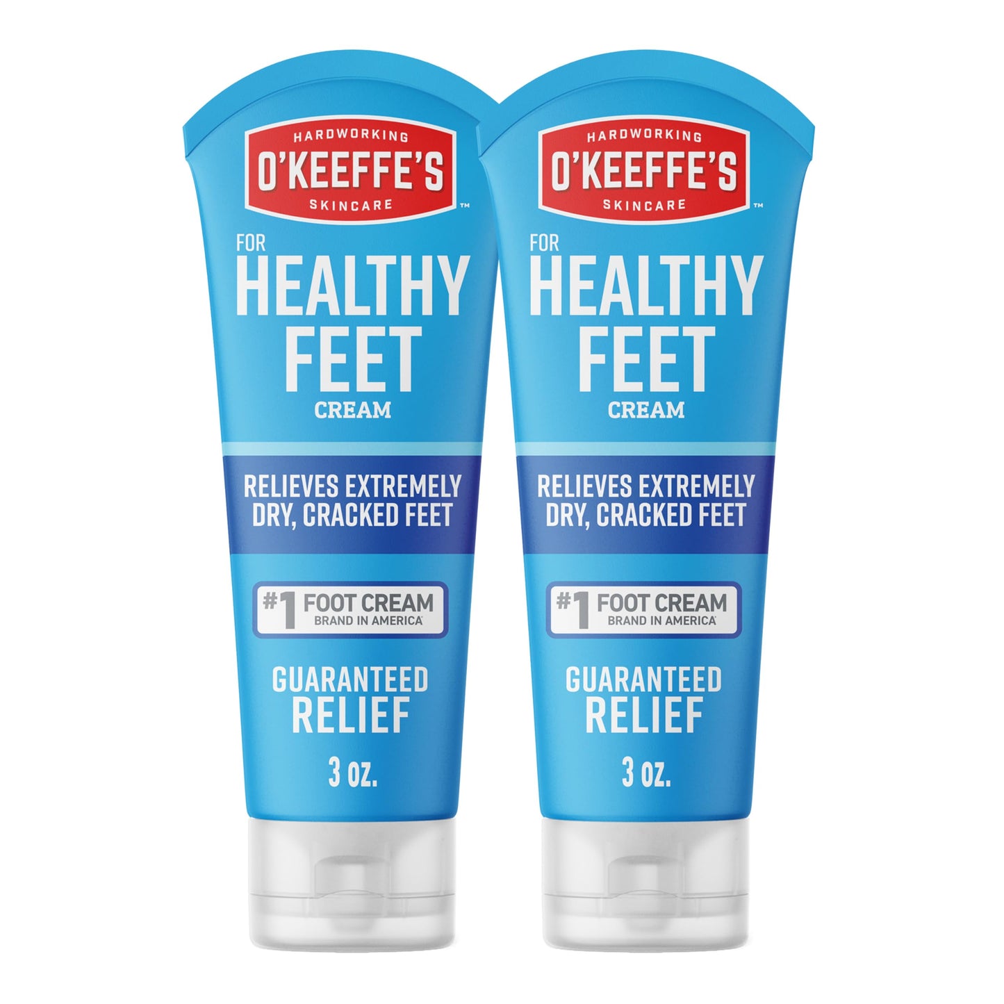 O'Keeffe's for Healthy Feet Foot Cream - 3 oz Tube (2 Pack) - Guaranteed Relief for Extremely Cracked, Dry Feet, Repairing Skincare, Instantly Boosts Beauty & Personal Care O'Keeffe's