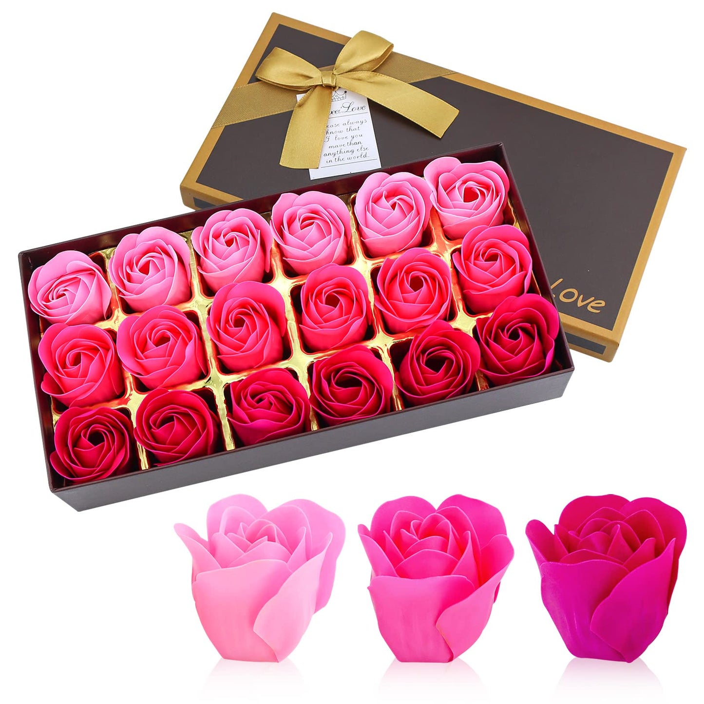 JIALEEY Floral Scented Bath Soap Rose Flower Petals, Plant Essential Oil Rose Soap Set Shaped Petals Gifts Ideas for Her Women Teens Girls Mom Beauty & Personal Care JIALEEY
