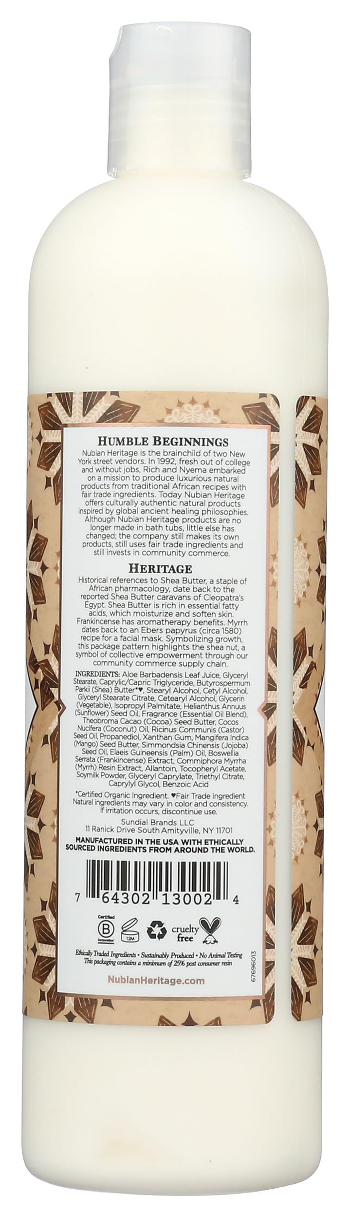 NUBIAN HERITAGE Raw Shea Butter Body Lotion, 13 FZ Beauty & Personal Care Nubian Heritage