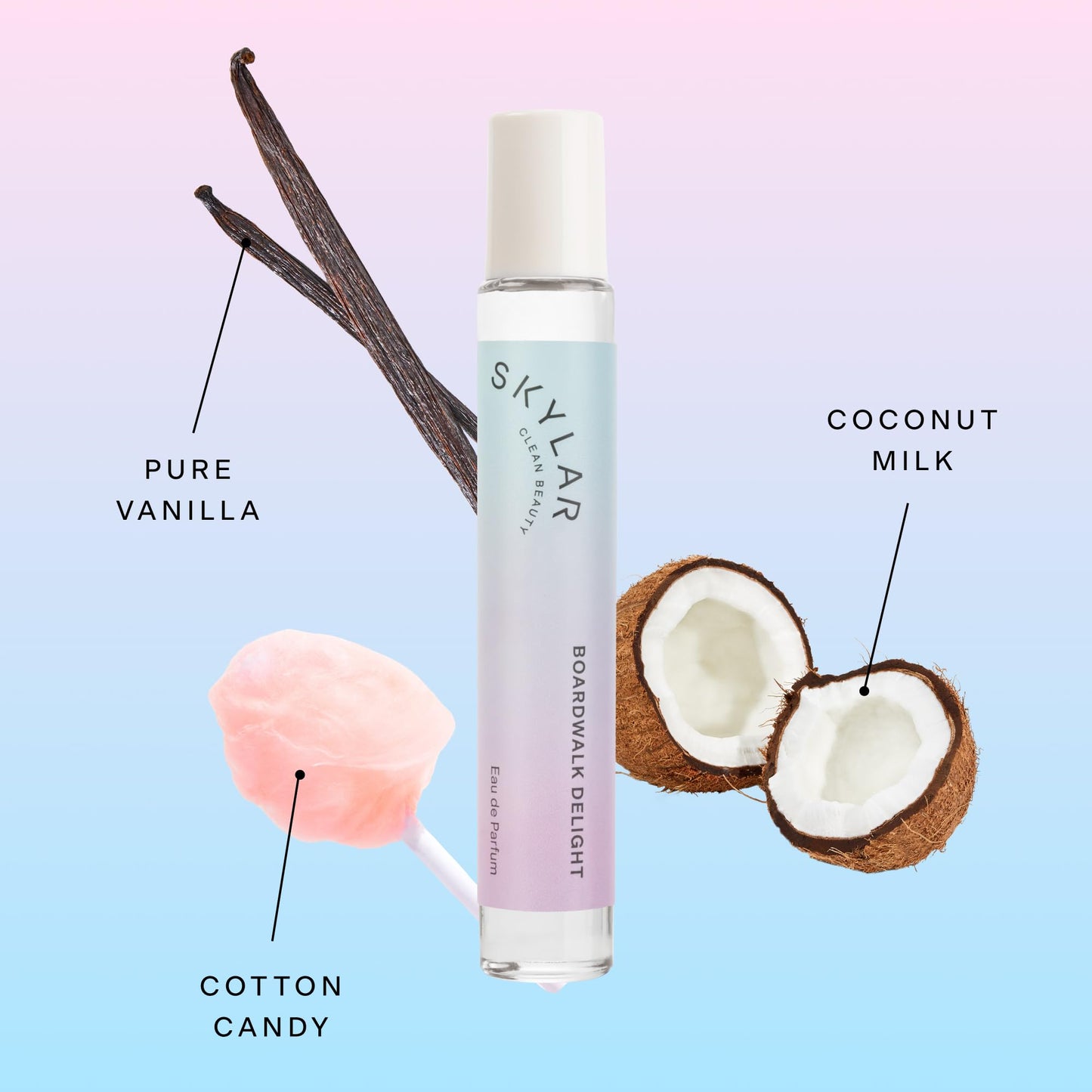 Skylar Boardwalk Delight Travel Spray for Women - Mini Cotton Candy Perfume, Vanilla & Coconut Milk Notes - Hypoallergenic, Vegan, Clean Fragrance Beauty & Personal Care Skylar