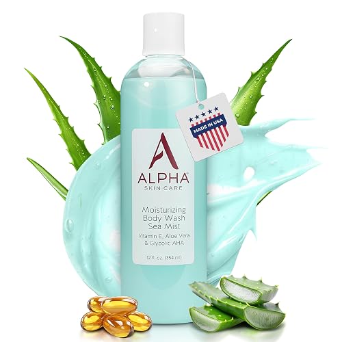 Alpha Skin Care Moisturizing Body Wash, Gentle Soap-Free Anti-Aging Formula, Glycolic AHA, Vitamin E & Aloe Vera, Conditions & Soothes, All Skin Types Beauty & Personal Care Alpha