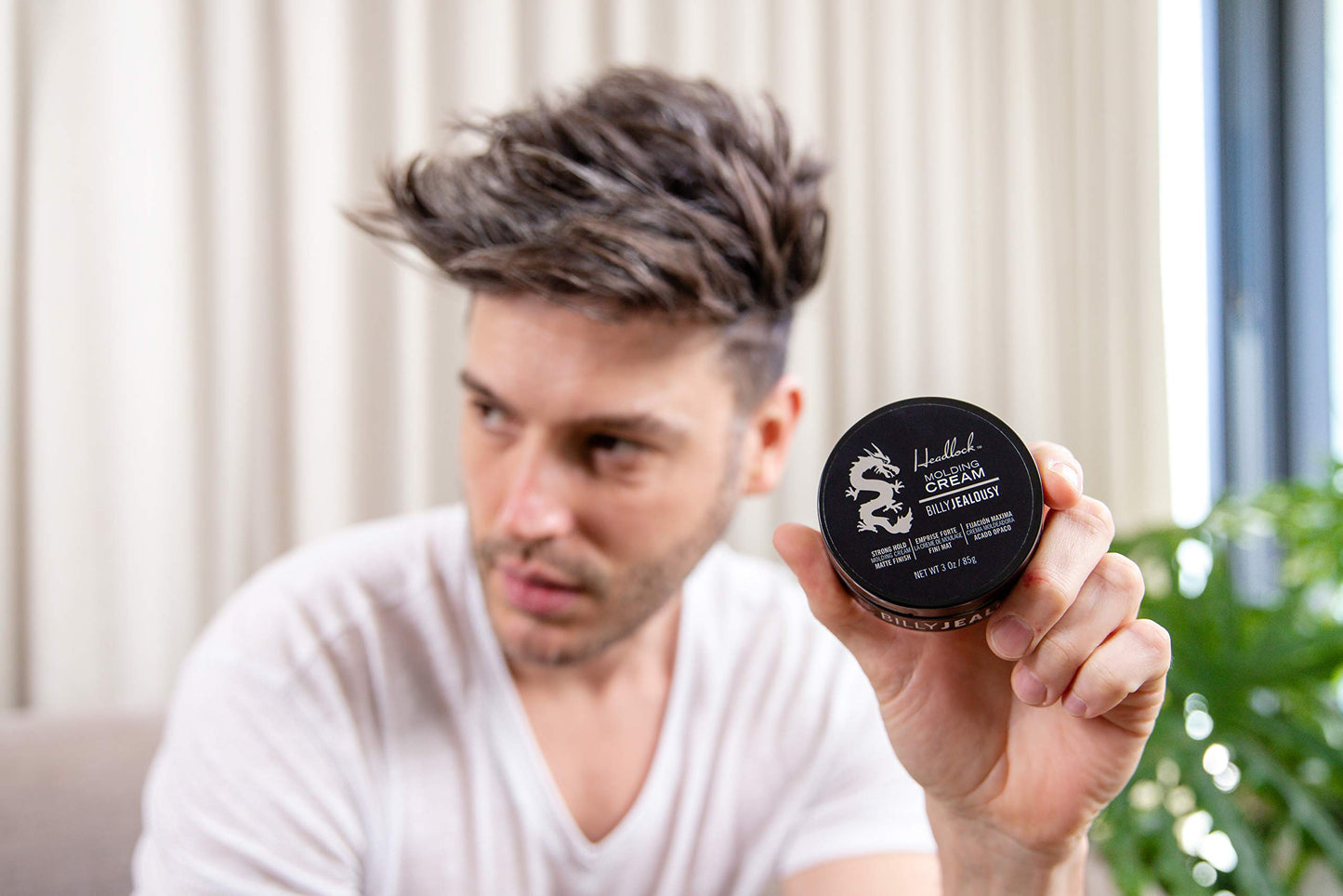 Billy Jealousy Headlock Hair Molding Cream, Hair Styling Cream for Men with Strong All-Day Hold, Natural Matte Finish Styling Agent for All Lengths, 3 Beauty & Personal Care Billy Jealousy