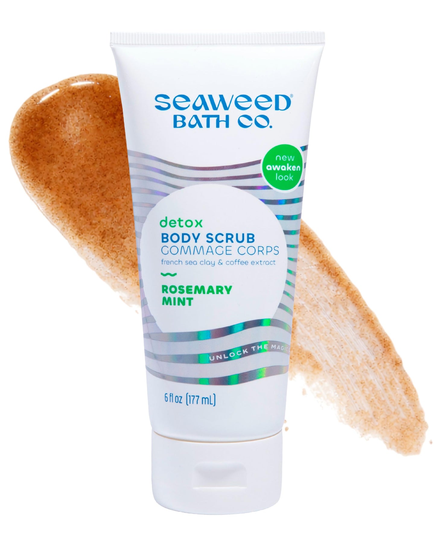 Seaweed Bath Co. Detox Body Scrub - Rosemary Mint - Exfoliating Skin Scrub Removes Dead Skin & Impurities - With French Sea Clay, Coffee Bean Extract Beauty & Personal Care The Seaweed Bath Co.