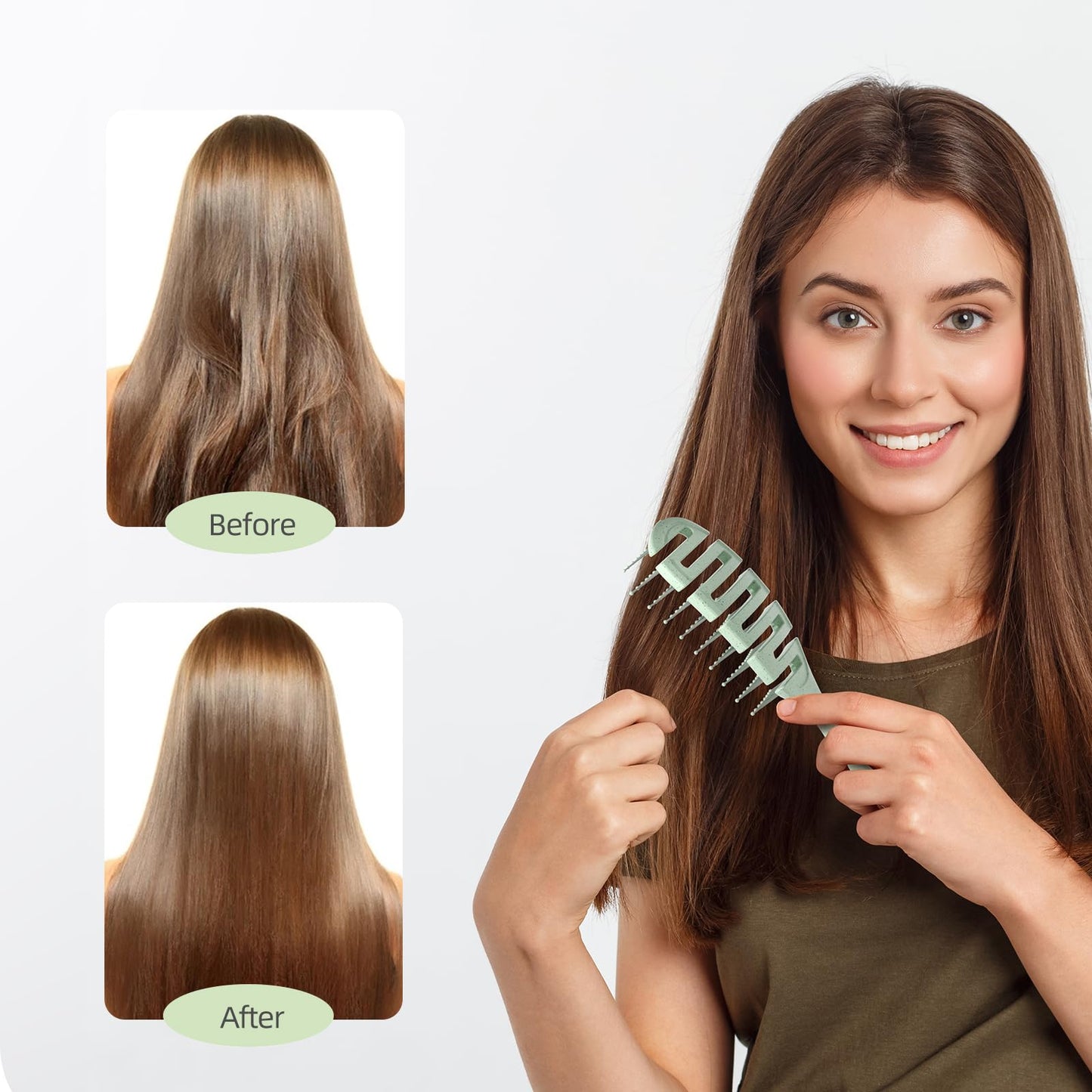 Ecoed Detangler Hairbrush, Soft Bristle Detangling Brush for Straight, Wavy, Curly and Fine Hair, Dry and Wet, Quick Smoothing for Women and Men Beauty & Personal Care ecoed
