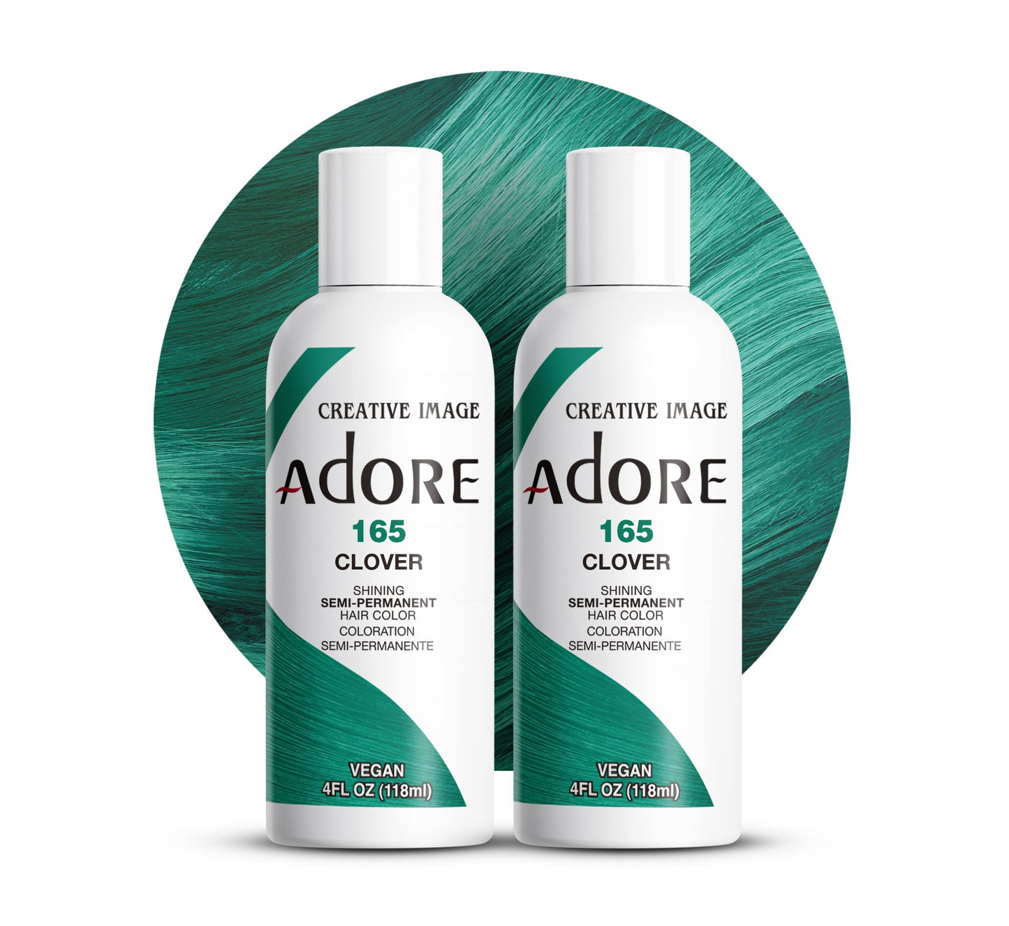 Adore Semi Permanent Hair Color (165 Clover) (2 Pack) | Vegan & Cruelty-Free Green Hair Dye | No Ammonia, No Peroxide, No Alcohol | 4 Fl Oz Beauty & Personal Care Adore