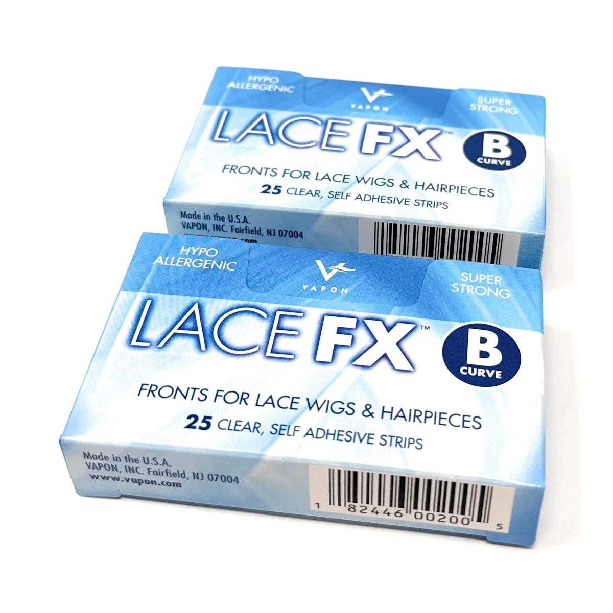 Vapon Lace Fx Tape B Curve Double Sided Super Adhesive Clear Strips for Front Lace Wigs, INC Beauty (2 Packs)