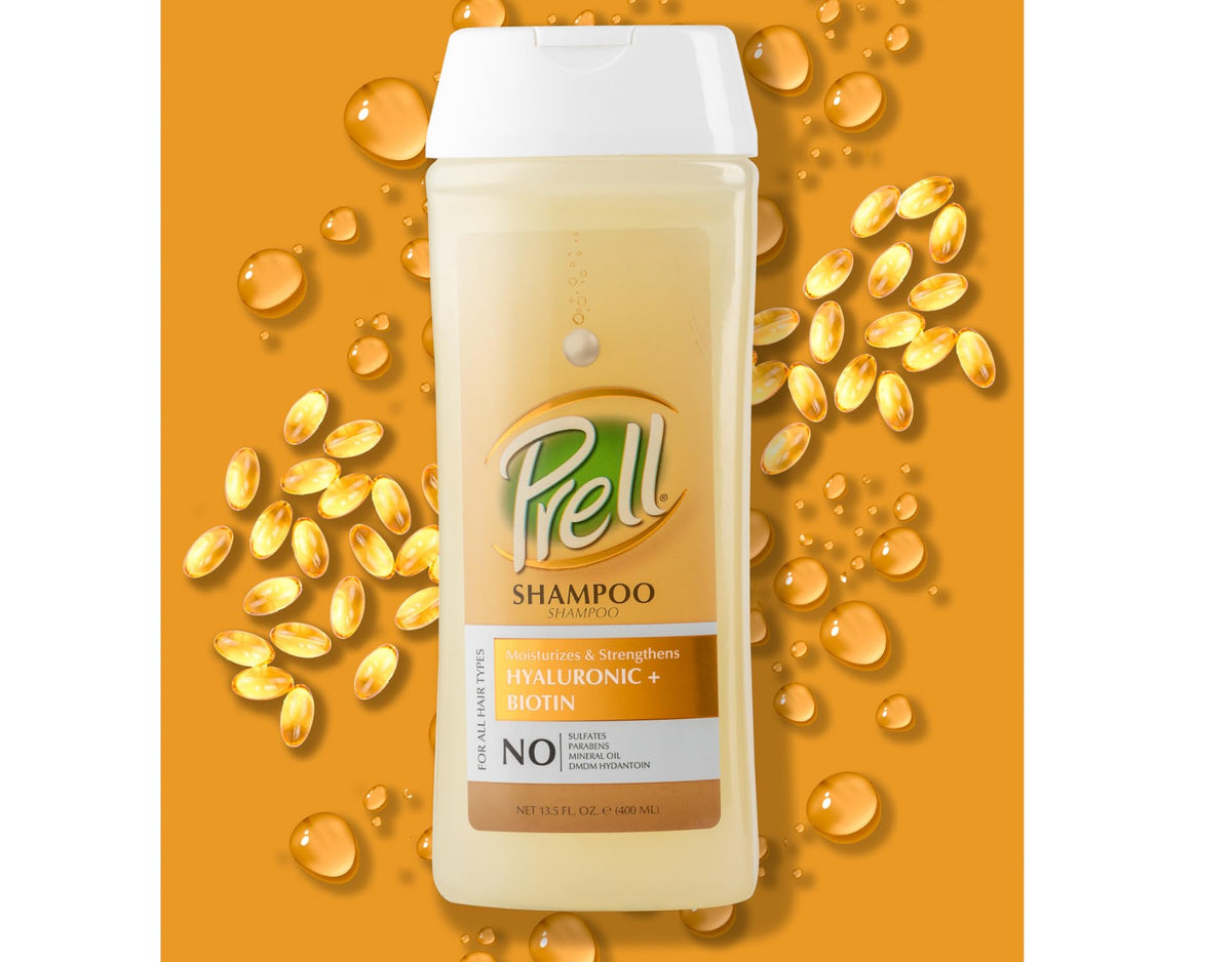 Prell Hyaluronic + Biotin Moisturizes & Strengthens Shampoo for All Hair Types 13.5 fl.oz (Pack of 3)