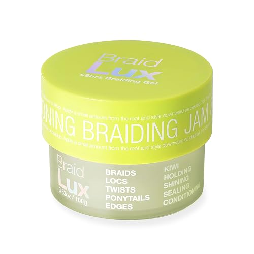 Lux Collection Braiding Gel & Braid Sealer for Box Braids - Braid Lux Gel for Braids, Locs & Twists with Castor Oil & Biotin, Non-Flaking, High Shine Beauty & Personal Care Lux Collection