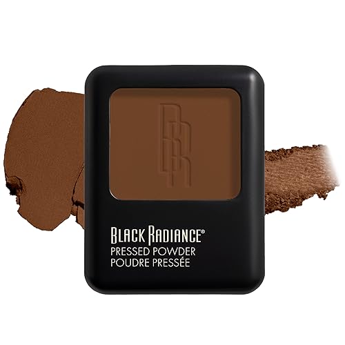 Black Radiance Pressed Powder, Pigment-Rich Matte Finish for Dark Skin Tones, Oil-Absorbing Compact with Mirror & Sponge - Café Beauty & Personal Care Black Radiance