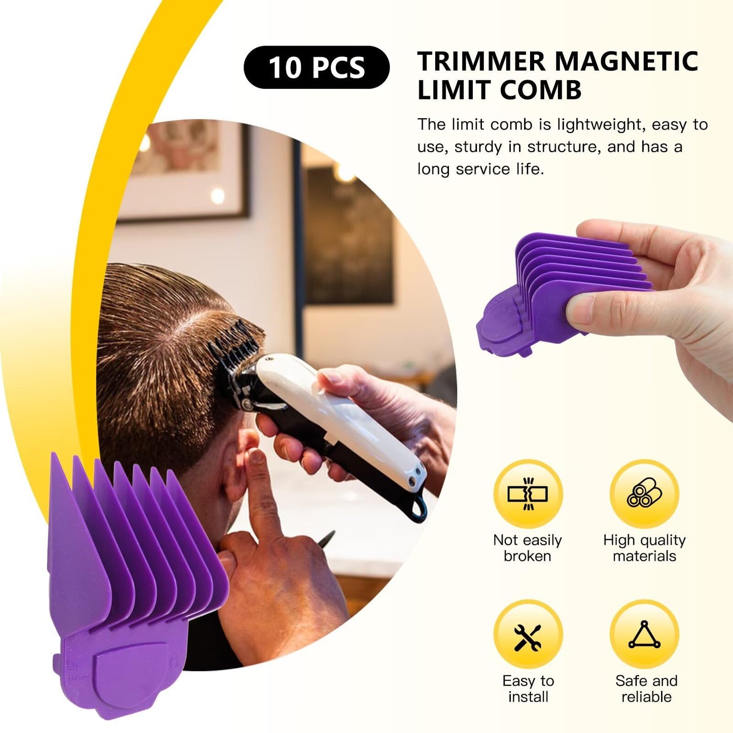 New 10-Pack 1/16" to 1" Magnetic Clipper Guards Guide Combs for Andis Fade/Master/Envy/bgrc/ultra edge pro clip clipper Beauty and Personal Care Gxcdizx