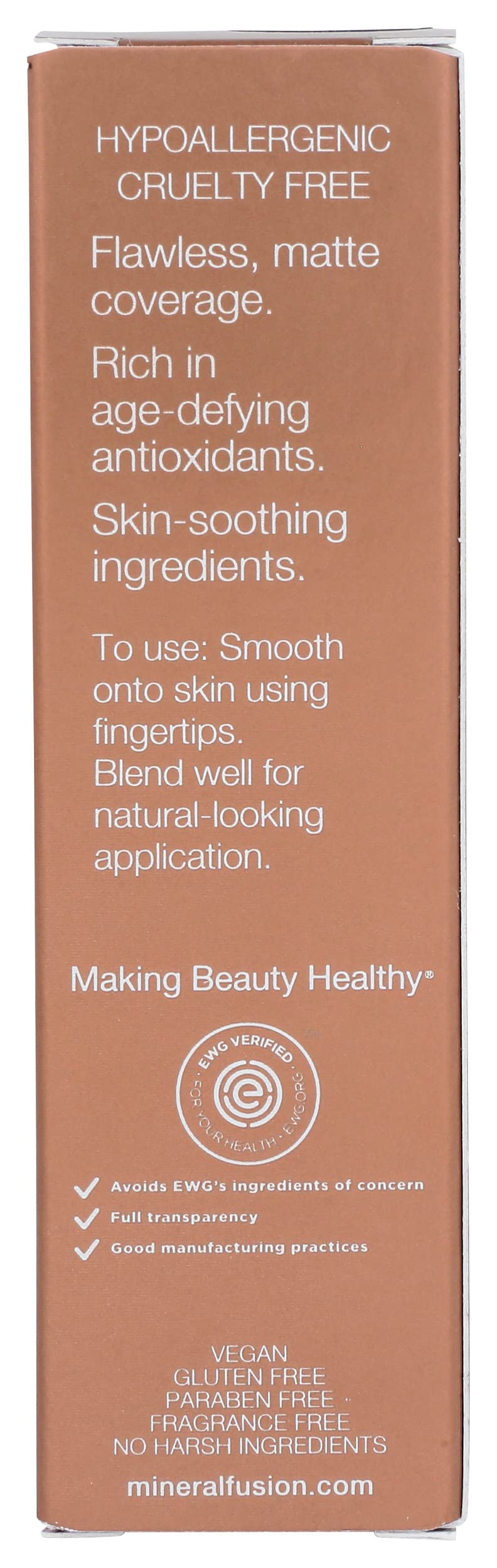 Mineral Fusion Full Coverage Foundation, Liquid Foundation - Deep 4- Deep Complexion w/Golden Undertones, Lightweight Matte Finish, Up to 12 Hr Beauty & Personal Care Mineral Fusion