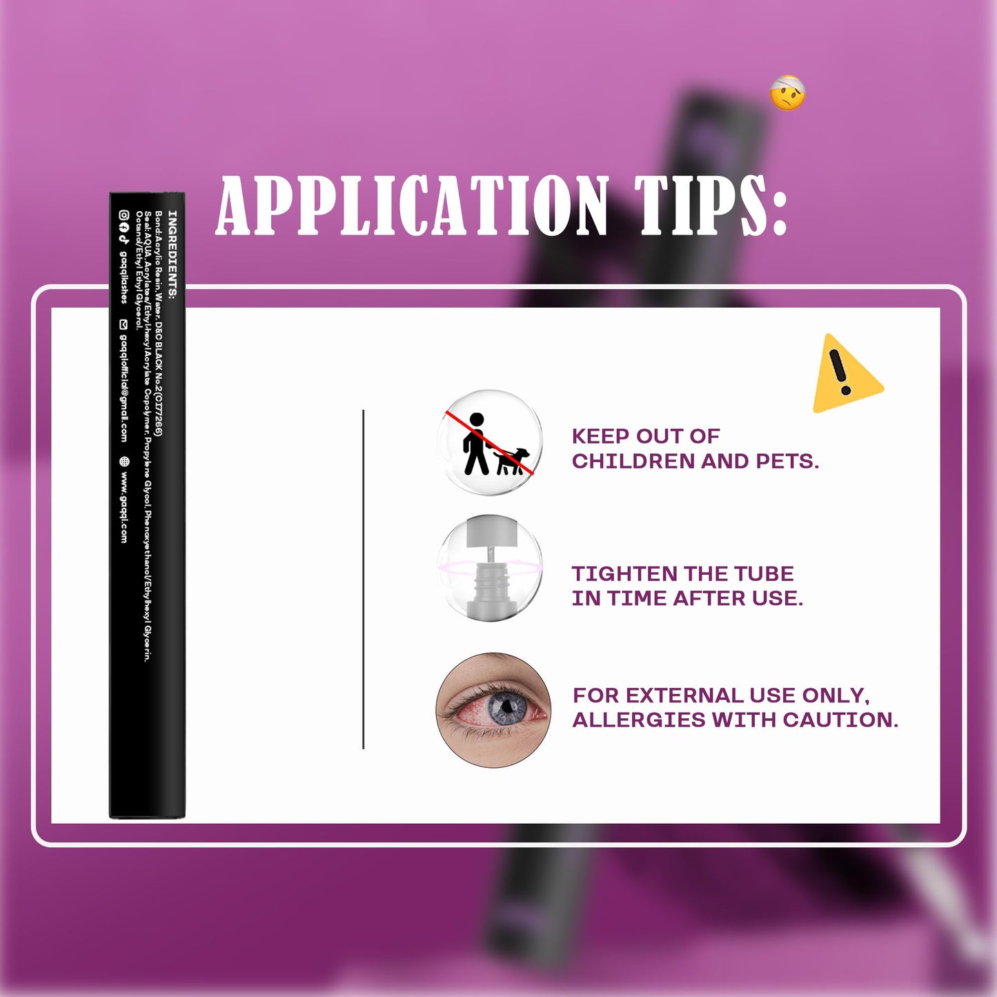 GAQQI Lash Cluster Glue, Lash Bond and Seal Waterproof Eyelash Glue for Eyelash Clusters, Strong Hold Adhesive for DIY Use, Latex-Free Safe Formula Beauty and Personal Care GAQQI