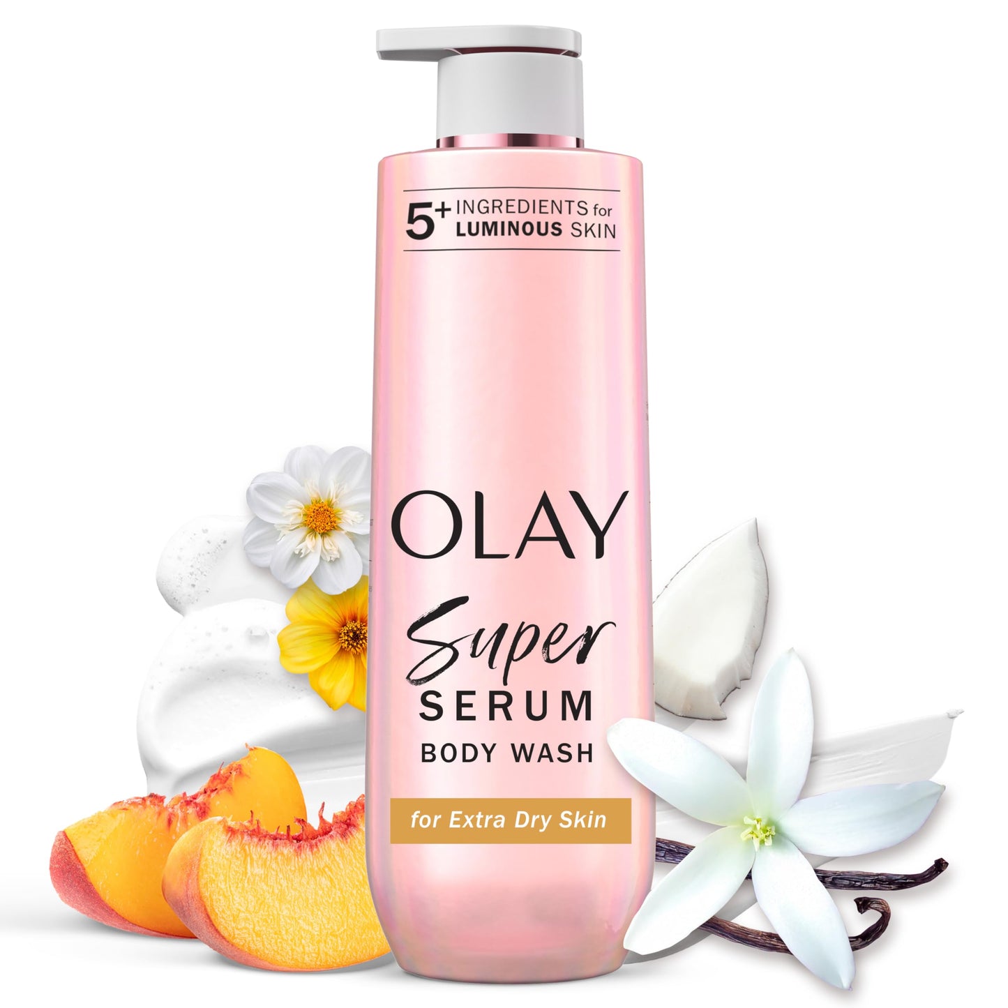 Olay Super Serum Body Wash for Extra Dry Skin, 24hr Long Lasting Rich Hydration, 5+ Ingredient Complex for Bright, Even, Firm, & Luminous Skin Beauty & Personal Care Olay