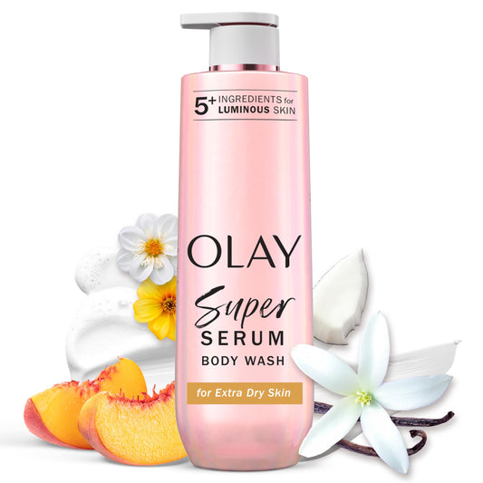 Olay Super Serum Body Wash for Extra Dry Skin, 24hr Long Lasting Rich Hydration, 5+ Ingredient Complex for Bright, Even, Firm, & Luminous Skin Beauty & Personal Care Olay