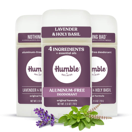 Humble Aluminum-Free Deodorant for Women & Men, Lavender & Holy Basil - Clean & Fresh Natural Deodorant Stick with Essential Oils for Long-Lasting Beauty and Personal Care HUMBLE SIMPLE AND TRUE.